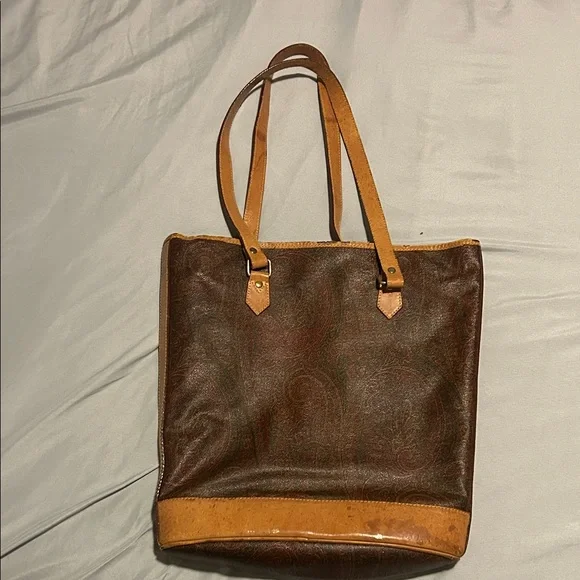 Vintage ETRO Milano Paisley PVC Tote Bag